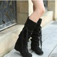 thumbnail image 3 of Combat Boots Womens Slouch Boots Teacher 2023 Fall Shoes For Women 2023 Thanksgiving Day Low-Heeled Mid Calf Boots Flat Boots For Clearence, 3 of 9