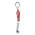 thumbnail image 4 of 14K White Gold Enameled 3-D Pink Flamingo Pendant K1905W, 4 of 4