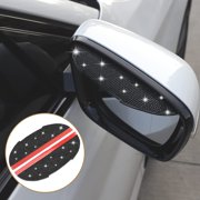 Car Rear View Mirror Rain Eyebrows Bling Rain Visor Guard Cryastal Rear Visor Rainproof Diamond-Inlaid Car Side Mirror Rain Visor 2pcs Universal Decoration for Car, Truck, SUV(Black)