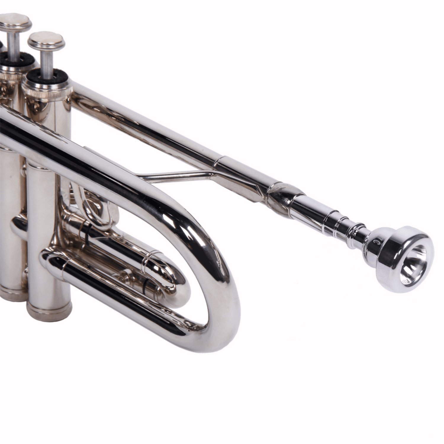 Hassch Brass Trumpet with Case, Drop B Trumpet for Beginners with Mouthpiece & Gloves, Silver