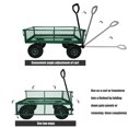 thumbnail image 6 of 3 Cu Ft Steel Garden Cart, 300 Lbs Capacity, With 4 Removable Mesh Sides, Utility Metal Wagon With 180° Rotating Handle And 10 In Tires For Garden, Farm, Yard, 6 of 9