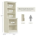 thumbnail image 4 of VAUXHILL & CO. Halston Multi-Depth Bookcase, Adjustable Shelving Unit, Cream, 4 of 10