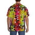 thumbnail image 3 of Sikiie Colorful Tie Dye Stained Glass 1 Men's Wrinkle Free Untucked Cuban Shirt Business Casual Button Down Shirts Short Sleeve Shirt3X-Large, 3 of 5