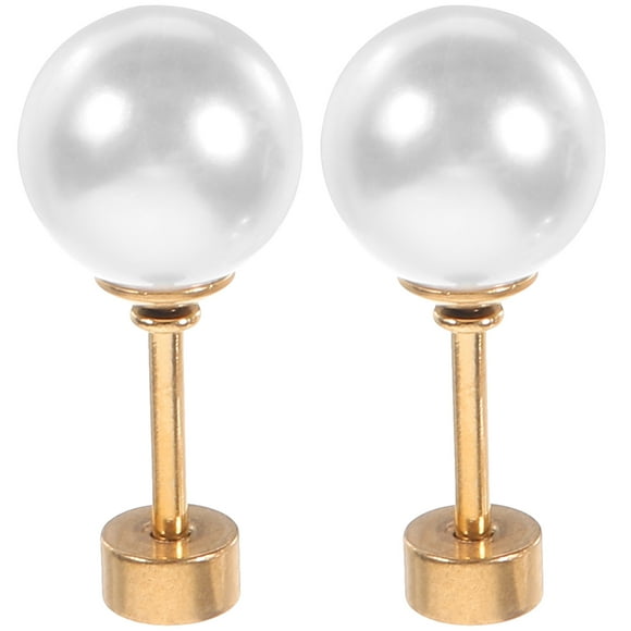 1 Pair of Pearl Stud Earrings Women Pearl Earrings Stainless Steel Earrings Jewelry