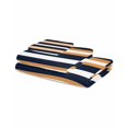 thumbnail image 2 of Orange Navy Blue Striped Towel Set of 3, Soft Microfiber Bath Towels, Hand Towel, Washcloths, Minimalist Farmhouse Lines Quick-Dry Absorbent Towels for Bathroom Kitchen Hotel Beach Gym Spa, 2 of 7
