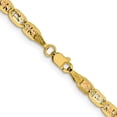 thumbnail image 4 of Solid Gold 14K 4mm Tri-color Pav Valentino with Lobster Lock Chain - 16", 4 of 9