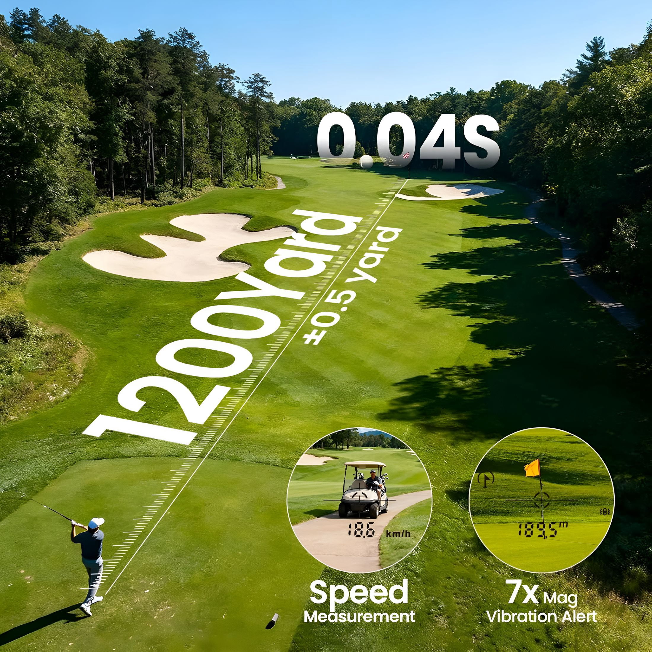 GJX Golf Range Finder with Slope,1200 Yards Golf Rangefinder,Laser Rangefinders with Magnet and Pin Lock Vibration,7X Magnification,Rechargeable Compact Portable Range Finder Golfing