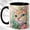 Black, variant on Pastel Cat Coffee Mug, Flower Cat Mug, Ceramic 11 oz