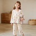 thumbnail image 5 of RMGVDSD Girls 2 Piece Summer Outfits Soft Cartoon Print Girls Pajamas Long Sleeve Pants Kids Sleepwear Comfortable Loungewear Clothes Sets 5-6 Years, 5 of 5