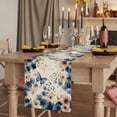 thumbnail image 2 of Table Runners 90 Inches Long Dress Scarves, Weeping Blue Floral Farmhouse Coffee/Dining/Kitchen Table Runner for Living Room, Spring Butterflies Flowers Linen 13x90 Inch, 2 of 9