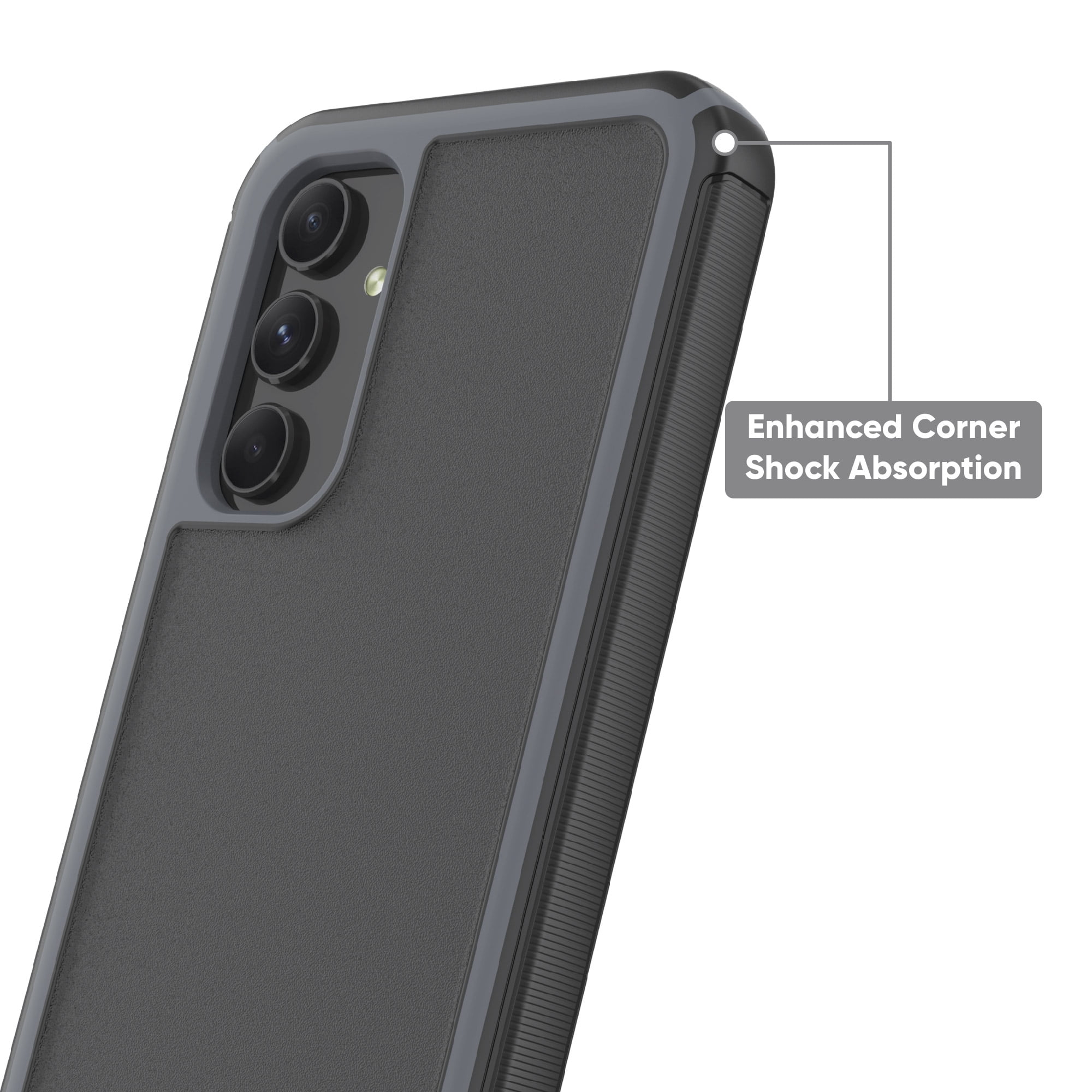 onn. Slim Rugged Phone Case for Samsung Galaxy A54 5G - Black/Gray