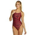 thumbnail image 4 of iSwim Swirl Thin Strap One Piece Swimsuit, High Cut, Unpadded, Athletic (Women’s), 4 of 10