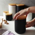 thumbnail image 4 of ruzhgo Ceramic Sealed Jars with Airtight Seal Bamboo Lid Home Kitchen Storage Can Bulk Container for Seasoning Food Spice Tea Coffee No.2, 4 of 6