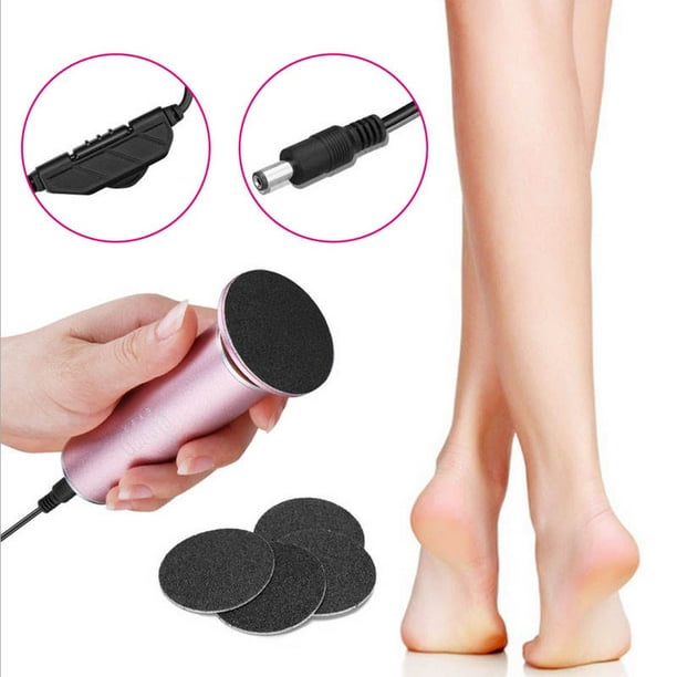 Removedor eléctrico, herramienta de pedicura para limas de pies con controlador de velocidad y disco de papel de lija de repuesto de 60 piezas para hombres y mujeres, piel muerta y seca