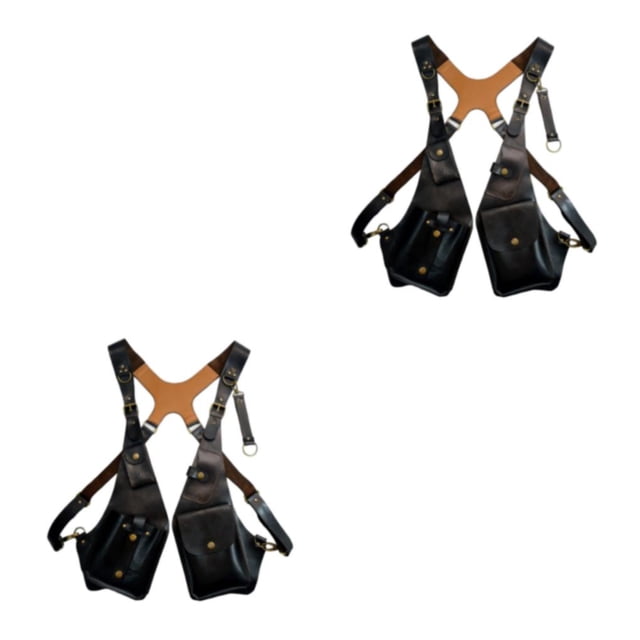 Inteprter Bolso antirrobo con funda para hombro, amplia aplicación, resistente y duradero, con correa ajustable, bolso con arnés negro negro 2Conjunto