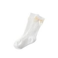 thumbnail image 1 of ZAXARRA Newborn's Solid Color Knitted Socks, Non Slip Floor Socks with Bow Decorations, 1 of 2
