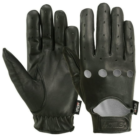 MRX Mens Driving Gloves Basic Soft Outdoor Glove Goat Leather Workout Full Finger, Black (Small)
