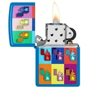 Zippo Pop Art Design Sky Blue Matte Pocket Lighter