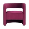thumbnail image 3 of Crown Velvet Accent Chair Open Barrel Back | Modern & Contemporary | Fuchsia, 3 of 8