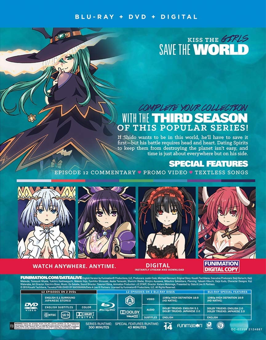Free Shipping! Date A Live III: Season Three (Blu-ray + DVD