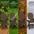 thumbnail image 7 of Y&M Adirondack Chair, HDPE Weather Resistant Outdoor Chair with Cup Holder, Dark Brown, 7 of 7