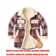 thumbnail image 3 of Zeagoo Flannel Jacket Fleece Lined Jacket Women Plaid Shacket Button Down Shirts Casual Fall Winter Outwear, 3 of 6