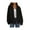 Black, variant on Women's Faux Suede Motorcycle Jacket Trendy Fall Fashion Oversized Zip Up Coats Winter Clothes Outerwear
