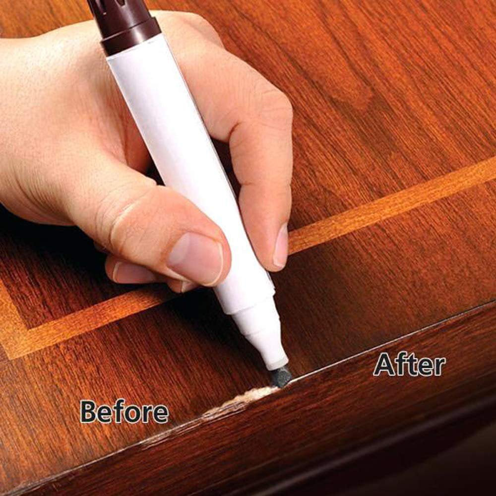 Floor Repair Kit Wood Markers Wax- Furniture Laminate Vinyl Plank Linoleum  Hardwood Repair Kit Touch Up Marker Pens Cover Scratches, Stains, Cracks