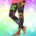 thumbnail image 2 of Lorytime Women Leggings Carnival Diamond Glitter Mardi Gras Pants Elastic Waist Hoilday Tights Trousers Running Outwear, 2 of 6