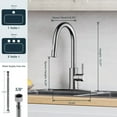 thumbnail image 5 of Chrome Kitchen Faucet with Pull Down Sprayer, High Arc Modern Classic Sink Faucet Stainless Steel with Deck Plate Fit for 1 or 3 Hole for Pot Filler Bar Farmhouse Laundry Rv, 5 of 13