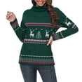 thumbnail image 2 of Asklazy Women's Turtleneck Sweater Long Sleeve Cozy Warm Casual Lightweight Soft Pullover Jumper Tops,US Size,Christmas Elk Green,S, 2 of 7