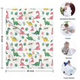 thumbnail image 4 of White Cartoon Dinosaurs Roar Pattern Blanket,Comfortable Soft Flannel Throw Blanket,All Season,Warm Lightweight Blankets for Sofa Bed Couch Living Room Chair,30"x40", 4 of 4