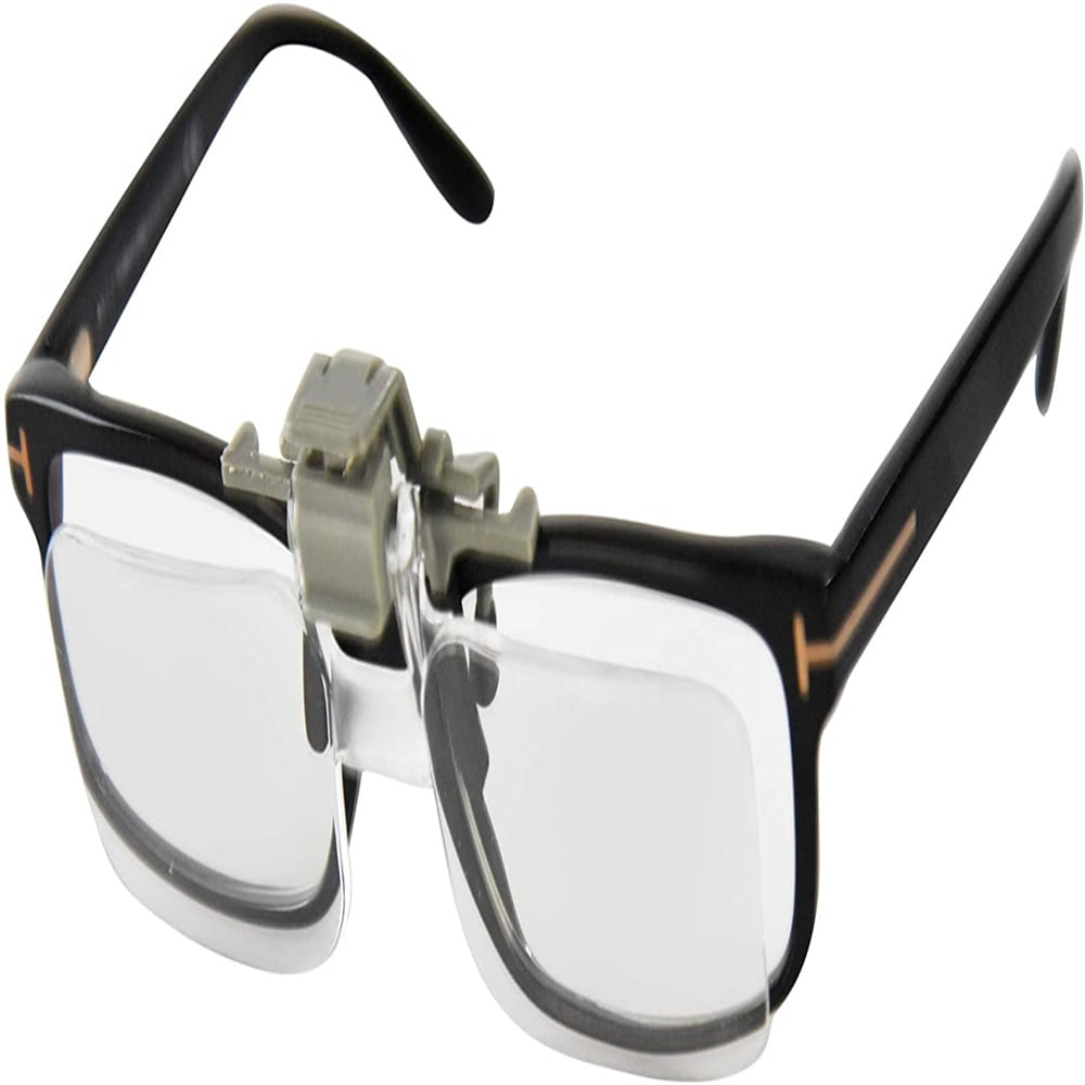 Clip Flip Clip On Flip Up Magnifying Lenses for Fly Tying Reading Hobby Crafts and Other Low Vision Tasks White