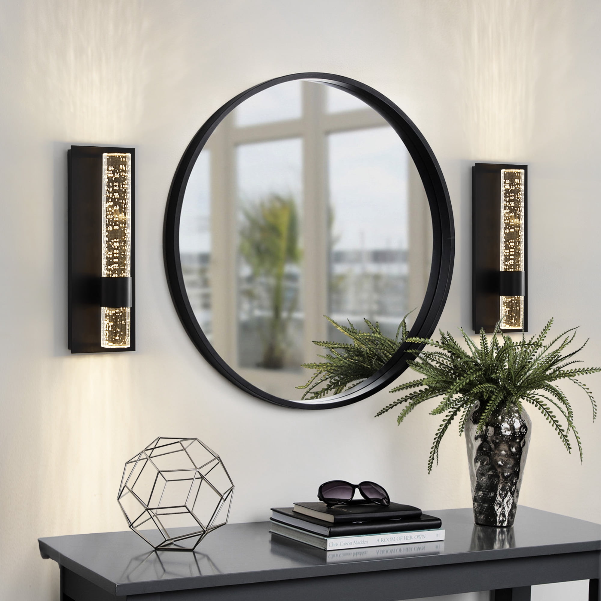 Deyidn 13.7" Steel Armed Sconce Dimmable Vanity Light with Full Backplane