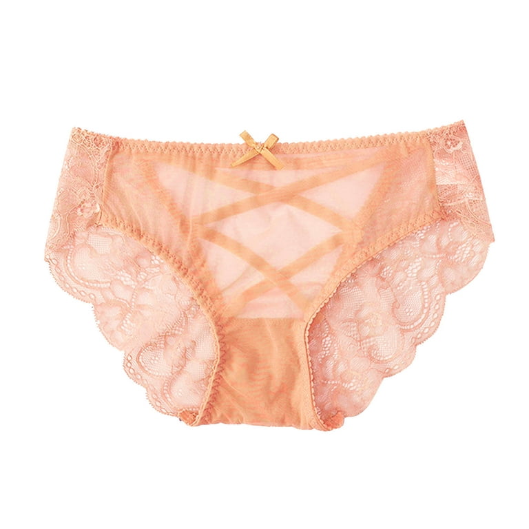 ZMHEGW Womens Underwear Seamless Crochet Lace Lace Up Panty Hollow