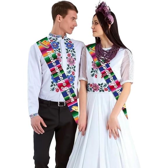 Nacho Average Bridal Shower Decorations Fiesta Themed Bride and Groom Sash Set Fiesta Bachelorette Sashes Mexican Bachelorette Party Decorations for Wedding Bride Shower Party