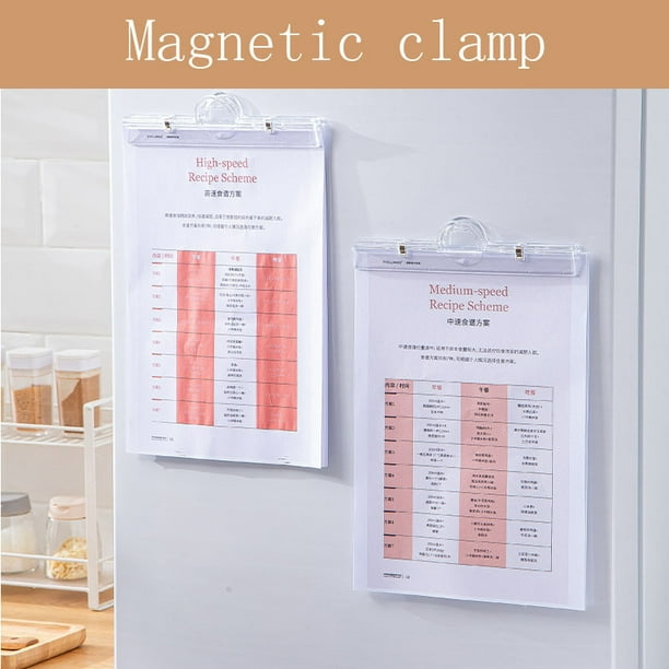 Clips magnéticos para frigorífico y pizarra blanca - Imanes metálicos fuertes para notas, fotos y listas
