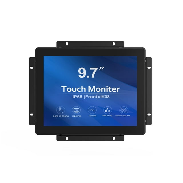 GreenTouch Moniteur à Écran Tactile PCAP 1024x768 à Cadre Ouvert de 9,7 Pouces, Écran LCD Tactile Intégré pour Industriel