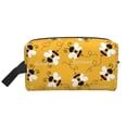 thumbnail image 2 of Uemuo Cute Bee Butterfly Yelllow Pattern Portable Toiletry Bags with Handle, Waterproof travel Make up Bags for Women, Large Capacity Travel Cosmetic Bags, 2 of 9