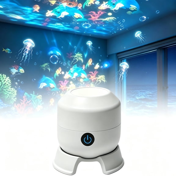 Ocean Projector for Ceiling,360° Rotating Galaxy & Ocean Wave Night Light with Timer,Adjustable Focus USB Projector for Bedroom