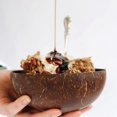 thumbnail image 3 of Bol de Noix de Coco Coquille de Noix de Coco Bol de Riz Sucre Eau Contenant Léger Fruit Milkshake Bol à Salade Cuillère en Bois de Noix de Coco Vaisselle Fourchette en Bois de Noix de Coco, 3 of 8