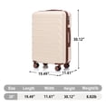 thumbnail image 2 of 28 Inch ABS Hard Shell Large Travel Checked Luggage - Scratch Resistant Surface Four Multi-Directional Wheels, With Combination Lock and Side Hooks .(Beige), 2 of 3