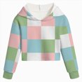 thumbnail image 4 of KPOPLK Teen Girl Hoodies Fall Winter 3-12 Years Pullover Long Sleeve Plaid Print Top Clothes Green,Size 12-13 Y, 4 of 4