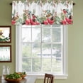 thumbnail image 3 of Christmas Poinsettia Curtain Valances for Windows, Kitchen Valance Window Treatments Panel 2 Pack, Xmas Cardinal Pine Cone Branches Rod Pocket Short Curtains for Bathroom Bedroom 54 x 18 Inch, 3 of 8