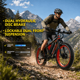 thumbnail image 6 of EOEOTWO E01MAX Electric Bike for Adults, Dual Motor Off-Road Ebike, 26" Fat Tire Fast Mountain E-Bike with 48V 23Ah Battery, Dual Hydraulic Brakes, 80 Miles Long Range UL 2849, 6 of 10