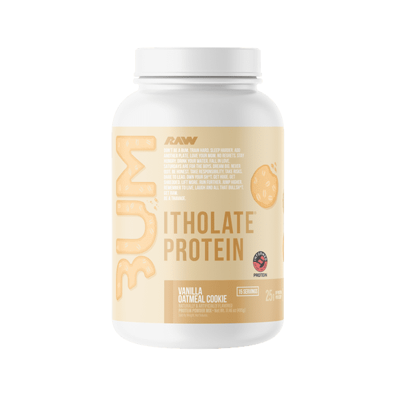 Raw Nutrition BUM Itholate Protein Powder, Growth & Recovery, Vanilla Oatmeal Cookie, 15 Servings