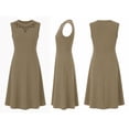 thumbnail image 2 of Alvantor Women's Sleeveless Lattice Neck A-Line Dress, Dust Olive, 2 of 8