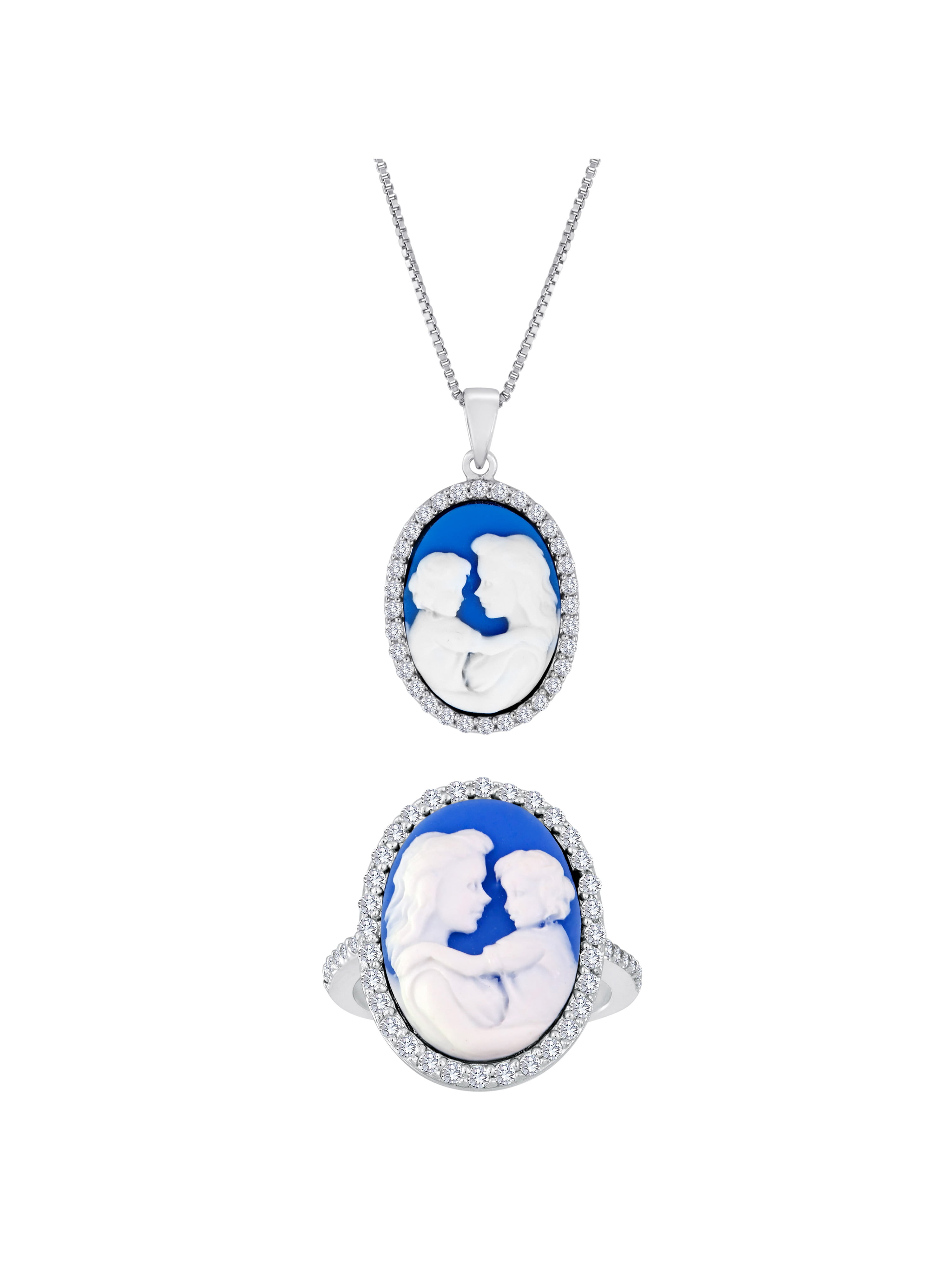 Small Wedgwood Jewelry Cameo in Silver-Plated Pendant 
