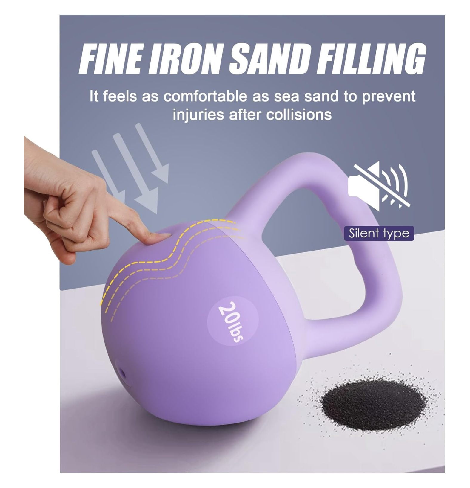 Kettlebell Weights Strength Training Kettlebell-Great for Full Body Workout and Strength Training,Easy Grip Handle,PVC Filled with Iron Sand