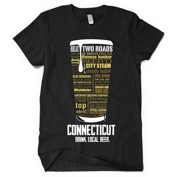 Connecticut Beer Shirt - Black Beer Lover Gift for Dad | Small Size Beer T-Shirt